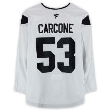 Тренировочный джерси Michael Carcone Utah Hockey Club Fanatics Authentic White Authentic Pro from the 2024-25 NHL Season Тренировочный джерси Michael Carcone Utah Hockey Club Fanatics Authentic White Authentic Pro from the 2024-25 NHL Season