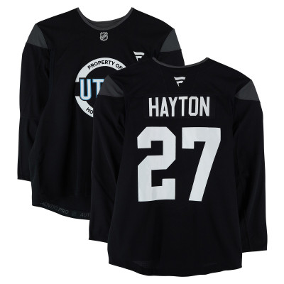 Тренировочный джерси Barrett Hayton Utah Mammoth Fanatics Authentic Black from the 2024-25 NHL Season
