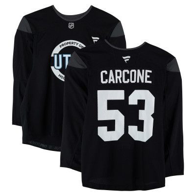 Тренировочный джерси Michael Carcone Utah Mammoth Fanatics Authentic Black from the 2024-25 NHL Season