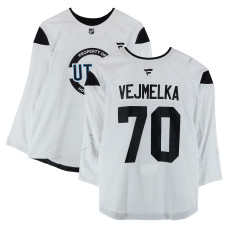 Тренировочный джерси Karel Vejmelka Utah Hockey Club Fanatics Authentic White Authentic Pro from the 2024-25 NHL Season Тренировочный джерси Karel Vejmelka Utah Hockey Club Fanatics Authentic White Authentic Pro from the 2024-25 NHL Season