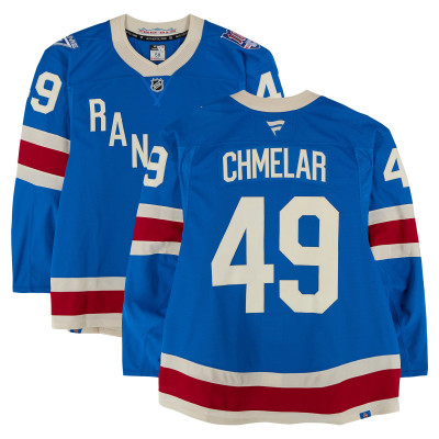 Игровая джерси Jaroslav Chmelař New York Rangers Fanatics Authentic #49 Blue Alternate vs. Buffalo Sabres on April 8, 2026