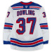 Игровая джерси Justin Dowling New York Rangers Fanatics Authentic #37 White Set 3 from the 2025-26 NHL Season