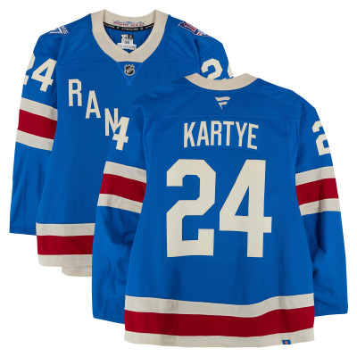 Игровая джерси Tye Kartye New York Rangers Fanatics Authentic #24 Blue Alternate vs. Buffalo Sabres on April 8, 2026