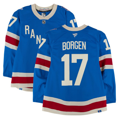 Игровая джерси Will Borgen New York Rangers Fanatics Authentic #17 Blue Alternative vs. Buffalo Sabres on April 8, 2026