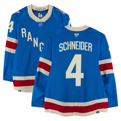 Игровая джерси Braden Schneider New York Rangers Fanatics Authentic #4 Blue Alternate vs. Buffalo Sabres on April 8, 2026