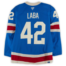 Игровая джерси Noah Laba New York Rangers Fanatics Authentic #42 Blue Alternate vs. Buffalo Sabres on April 8, 2026