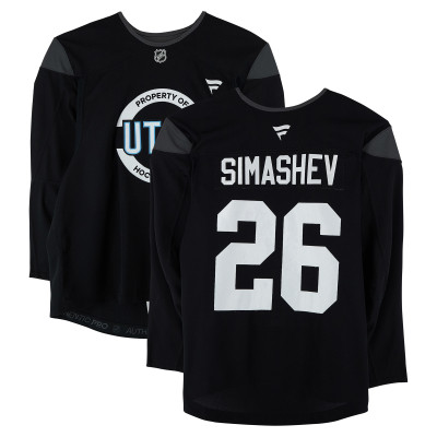 Тренировочный джерси Dmitry Simashev Utah Mammoth Fanatics Authentic Black from the 2024-25 NHL Season