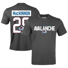Colorado Avalanche Nathan MacKinnon Levelwear Gray Richmond Name & Number T-Shirt