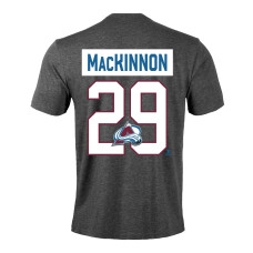 Colorado Avalanche Nathan MacKinnon Levelwear Gray Richmond Name & Number T-Shirt