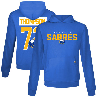 Футболка Buffalo Sabres Tage Thompson Levelwear Royal Relay Name & Number Long Sleeve Hooded