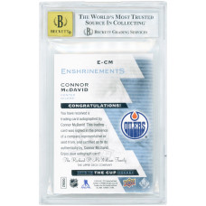 Карточка Connor McDavid Edmonton Oilers Autographed 2015-16 Upper Deck The Cup Enshrinements #E-CM #11/99 BGS Authenticated 7.5/10