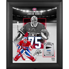 Коллаж Jakub Dobes Montreal Canadiens Facsimile Signature Fanatics Authentic Framed 11 x 14 Showcase with a Piece of Game-Used Puck - Limited Edition of 250 Коллаж Jakub Dobes Montreal Canadiens Facsimile Signature Fanatics Authentic Framed 11 x 14 Showcase with a Piece of Game-Used Puck - Limited Edition of 250