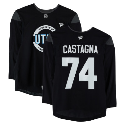 Тренировочный джерси Jonathan Castagna Utah Mammoth Fanatics Authentic Black from the 2024-25 NHL Season