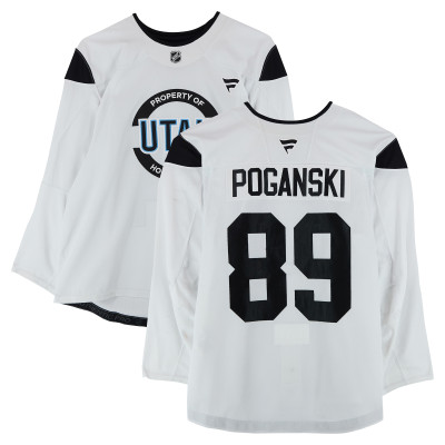 Тренировочный джерси Austin Poganski Utah Mammoth Fanatics Authentic White from the 2024-25 NHL Season