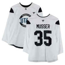 Тренировочный джерси Carsen Musser Utah Hockey Club Fanatics Authentic White from the 2024-25 NHL Season Тренировочный джерси Carsen Musser Utah Hockey Club Fanatics Authentic White from the 2024-25 NHL Season