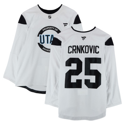 Тренировочный джерси Kyle Crnkovic Utah Mammoth Fanatics Authentic White from the 2024-25 NHL Season