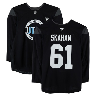 Тренировочный джерси Will Skahan Utah Mammoth Fanatics Authentic Black from the 2024-25 NHL Season