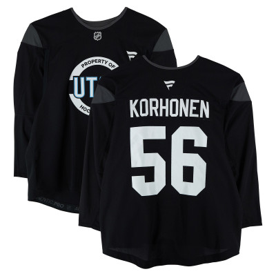Тренировочный джерси Rasmus Korhonen Utah Mammoth Fanatics Authentic Black from the 2024-25 NHL Season