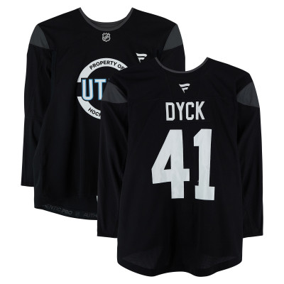 Тренировочный джерси Reid Dyck Utah Mammoth Fanatics Authentic Black from the 2024-25 NHL Season
