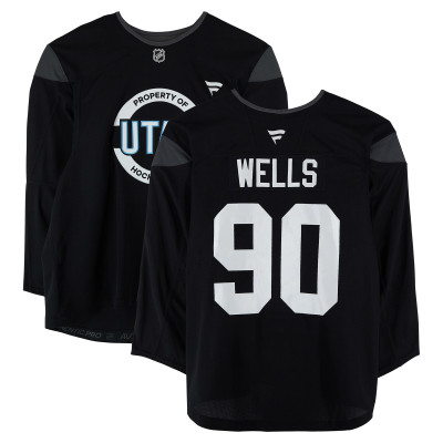 Тренировочный джерси Dylan Wells Utah Mammoth Fanatics Authentic Black from the 2024-25 NHL Season