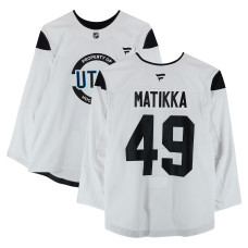 Тренировочный джерси Miko Matikka Utah Hockey Club Fanatics Authentic White from the 2024-25 NHL Season Тренировочный джерси Miko Matikka Utah Hockey Club Fanatics Authentic White from the 2024-25 NHL Season