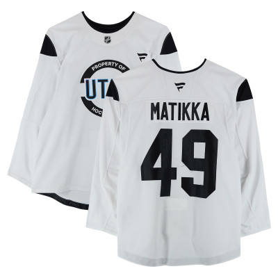 Тренировочный джерси Miko Matikka Utah Hockey Club Fanatics Authentic White from the 2024-25 NHL Season