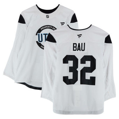 Тренировочный джерси Samu Bau Utah Hockey Club Fanatics Authentic White from the 2024-25 NHL Season