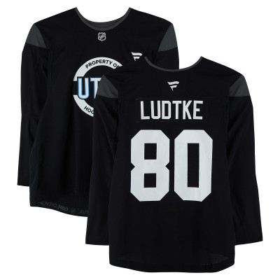 Тренировочный джерси Tanner Ludtke Utah Mammoth Fanatics Authentic Black from the 2024-25 NHL Season