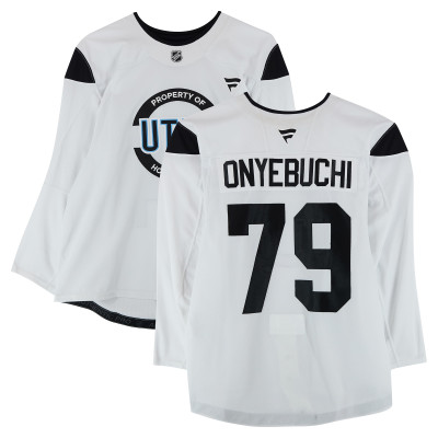 Тренировочный джерси Montana Onyebuchi Utah Mammoth Fanatics Authentic White from the 2024-25 NHL Season