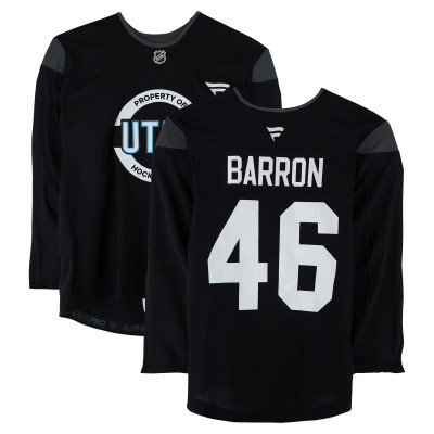 Тренировочный джерси Travis Barron Utah Mammoth Fanatics Authentic Black from the 2024-25 NHL Season