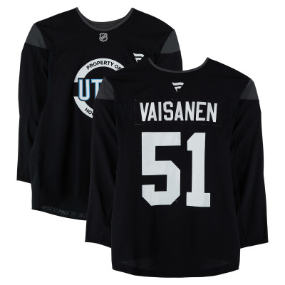 Тренировочный джерси Veeti Vaisanen Utah Mammoth Fanatics Authentic Black from the 2024-25 NHL Season