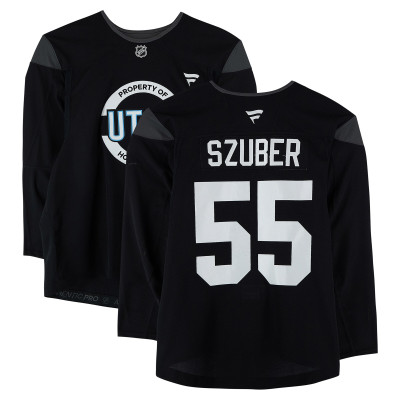 Тренировочный джерси Maksymilian Szuber Utah Mammoth Fanatics Authentic Black from the 2024-25 NHL Season