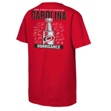 Подростковая Carolina Hurricanes Fanatics Red 2026 Stanley Cup Champions Signature Roster T-Shirt Подростковая Carolina Hurricanes Fanatics Red 2026 Stanley Cup Champions Signature Roster T-Shirt