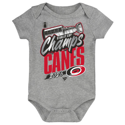 Детская Carolina Hurricanes Fanatics Heather Gray 2026 Stanley Cup Champions Locker Room Bodysuit