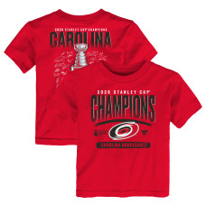 Детская Carolina Hurricanes Fanatics Red 2026 Stanley Cup Champions Signature Roster T-Shirt