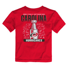 Детская Carolina Hurricanes Fanatics Red 2026 Stanley Cup Champions Signature Roster T-Shirt