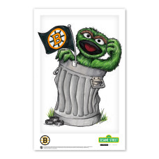 Постер Boston Bruins Oscar the Grouch 11 x 17 Sesame Street