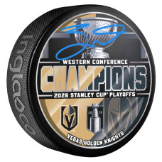 Шайба Jack Eichel Vegas Golden Knights Autographed Fanatics Authentic 2026 Western Conference Champions