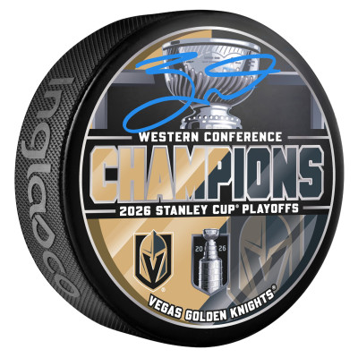 Шайба Jack Eichel Vegas Golden Knights Autographed Fanatics Authentic 2026 Western Conference Champions