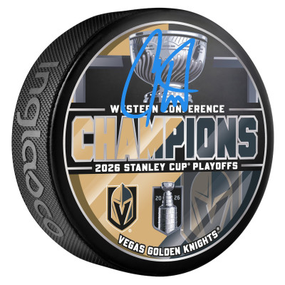 Шайба Carter Hart Vegas Golden Knights Autographed Fanatics Authentic 2026 Western Conference Champions