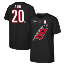 Подростковая Carolina Hurricanes Sebastian Aho Outerstuff Black 2026 Stanley Cup Final Name & Number T-Shirt
