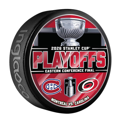 Carolina Hurricanes vs. Montreal Canadiens Inglasco 2026 Stanley Cup Playoffs Eastern Conference Final Dueling Match-Up Hockey Puck