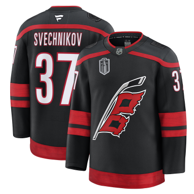 Джерси Carolina Hurricanes Andrei Svechnikov Fanatics Black 2026 Stanley Cup Final Home Premium