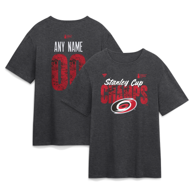 Именная футболка Carolina Hurricanes Charcoal 2026 Stanley Cup Champions Tri-Blend
