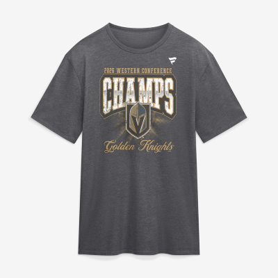 Футболка Vegas Golden Knights Charcoal 2026 NHL Western Conference Champions Vintage Tri-Blend
