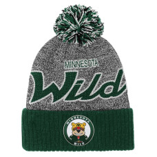 Детская шапка с помпоном Minnesota Wild Mitchell & Ness Green/Gray Mascot Cuffed Детская шапка с помпоном Minnesota Wild Mitchell & Ness Green/Gray Mascot Cuffed
