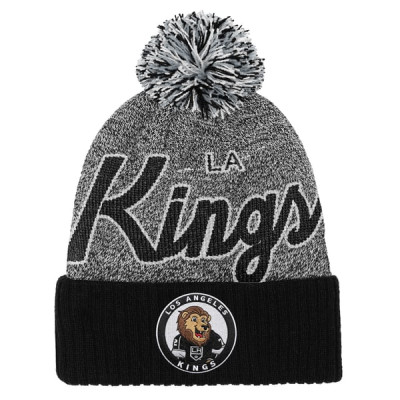 Детская шапка с помпоном Los Angeles Kings Mitchell & Ness Black/Gray Mascot Cuffed