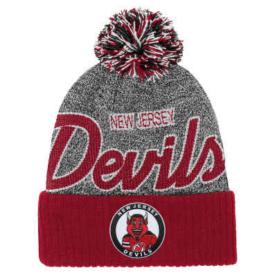 Детская джерси New Devils Mitchell & Ness Red/Gray Mascot Cuffed Knit Hat with Pom