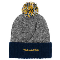 Детская шапка с помпоном Pittsburgh Penguins Mitchell & Ness Navy/Gray Mascot Cuffed