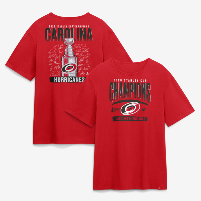 Футболка Carolina Hurricanes Fanatics Red 2026 Stanley Cup Champions Big & Tall Signature Roster